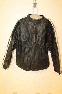 CHAQUETA/CHAQUETA DE POLO BEVERLY HILLS DE COLECCIÓN PVC NEGRO/BLANCO CAFE RACER TALLA L - Imagen 1 de 7