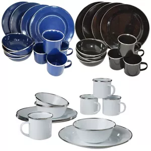 Emaille Essgeschirr Western Email Camping Geschirr Set 12-teilig zertifiziert - Bild 1 von 5