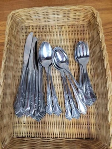 17 lot Stanley Roberts DREAM ROSE Rogers Co Stainless Flatware - Picture 1 of 4