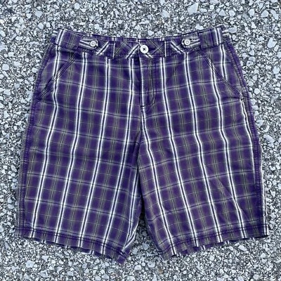 Pantalones Cortos Glory Desteñidos Para Mujer 4 Bermudas a Cuadros Púrpura Punk Rock Thrash Grunge Y2K Foto 1 de 4