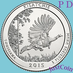 2015 P&D ZWEIVIERTEL SET KISATCHIE NATIONAL FOREST (LA) UNZIRKULIERT U.S.NEUWERTIG - Bild 1 von 3