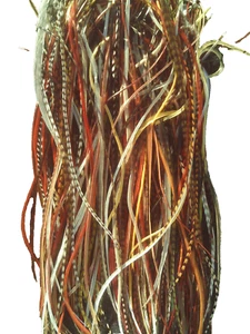 Whiting/Metz [14] Natural MIX of LONG Rooster Saddle Hechel Federn Grizzly  - Bild 1 von 1