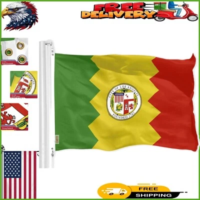 Vibrante bandera de Los Ángeles 3x5 pies | Poliéster 150D duradero con ojales de latón Foto 1 de 4