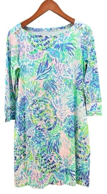 Vestido Lilly Pulitzer Sophie Midi Talla M Cuello Barco Multi Concha De Una Fiesta Foto 1 de 4