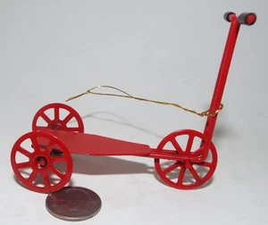 This is a Very Nice Metal Christmas Tree Decoration 3 Wheeled Scooter In Red - Picture 1 of 4
