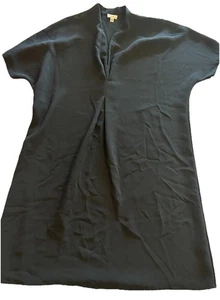 VINCE. abito donna piccolo blu navy tubino scollo spacco manica corta popover oversize - Foto 1 di 15