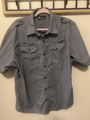 Ocean Current Shirt Mens XL Gray Button Down short Sleeve Open Pocket - Image 1 of 4