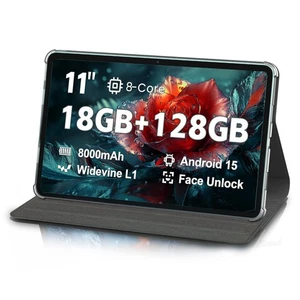 Android Tablet 11 inch, 18GB RAM 128GB ROM 1TB Expansion, T606 8-Core Process... - Picture 1 of 7
