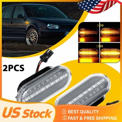 2X Dynamic LED Amber Side Marker Light For Volkswagen B5/B5.5 1999-2004 Passat - Image 1 of 4