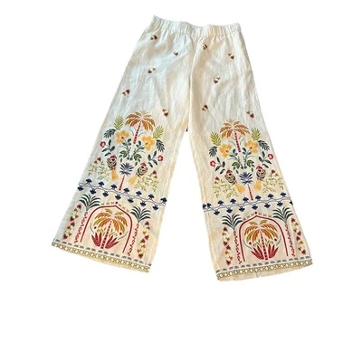 Pantalones Johnny Was Los Angeles pierna ancha medianos 100 % lino Sóller Foto 1 de 4