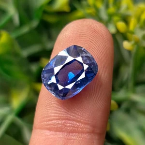 Natural 6.50 Ct Certified African Blue Sapphire Loose Gemstone Cushion Shape - Picture 1 of 12