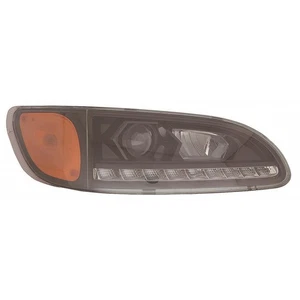 For Peterbilt 382 Headlight 2012 13 2014 Passenger Side w/ LED DRL Black - Picture 1 of 7