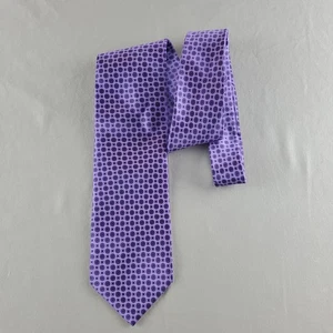 Dolcepunta Ties 7 Fold Men 59X3.5 Purple Geometric Circles Silk Italy Seven Fold - Picture 1 of 12