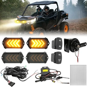 Street Legal UTV Turn Signal Kit 110dB Horn Switch For Can-am Commander 800 700 - Picture 1 of 18