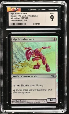 MYR MINDSERVANT Mirrodin Foil U CGC 9 MTG [Nostalgium] - Image 1 of 2