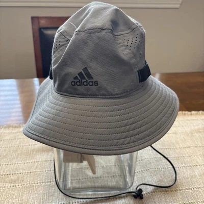 Кепка-ведро Adidas серая с полями 2 дюйма 100% полиэстер - Изображение 1 из 4