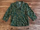Ladies Vila Green And Yellow Spotty Shirt Size 8 10