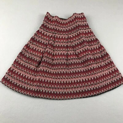 H & M Skirt Womens XS Red Black Striped Stretch Elastic Waist Flared Pleated NWT - Image 1 of 4