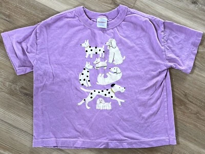 Camisa Hanna Andersson Niñas 5 Perros Púrpura Gran Danés Doodle 100% Algodón Foto 1 de 3