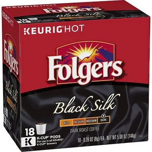 Folgers Black Silk Coffee 18 to 144 Keurig K cups Pick Any Quantity - Picture 1 of 2