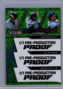 George Brett Bo Jackson Witt Jr 2024 Leaf Baseball 1/1 Pre Production Proof - Picture 1 of 1