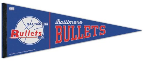 Washington BALTIMORE BULLETS Retro-1960s-Style Premium Felt NBA Classic PENNANT Cover