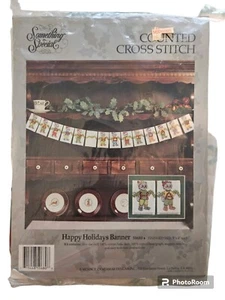 Candamar Happy Holidays Cats Banner Counted Cross Stitch Sealed Kit - Picture 1 of 2