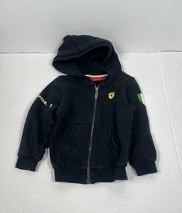 Ferrari Black Official Branded Full Zip Boy Girl Hoodie (0324895) Size XXS 3-4 - Picture 1 of 14