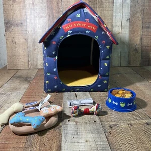 Build a Bear Dog House Blanket Collapsible Doghouse, Dish, Food, Toys, Treat Bag - Picture 1 of 9