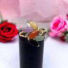 14k Yellow Gold Marquise Multi-Color Fashion Jade Cluster Ring Size 7.25