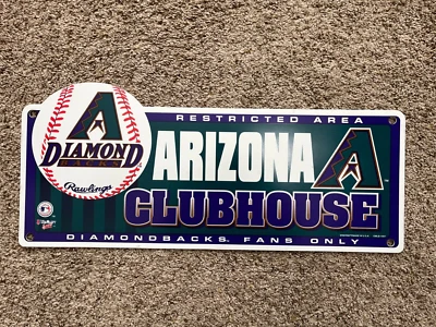 Vintage Arizona Diamondbacks Clubhouse Vinyl Mancave Sign 1997 WinCraft - Image 1 of 2