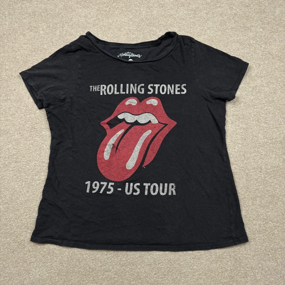 Rolling Stones Graphic T Shirt Women's Size 2XL Black Short Sleeve Crew Neck Tee - Image 1 of 4