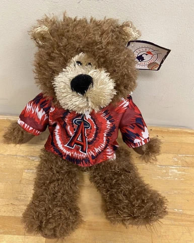 ANGELS MLB 2009 Good Stuff Brown Bear Plush Tie Dye Hoodie w/Tag Cover