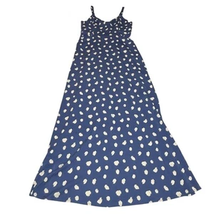 41 Weißdorn Beatriz Blau Weiß Maxikleid Verstellbare Träger Taschen Medium Neu - Bild 1 von 6