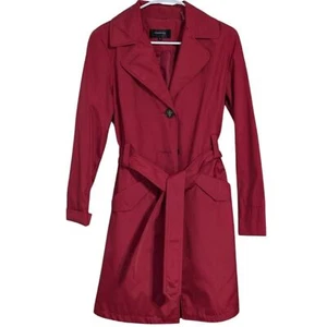 Colebrook Dark Red Slicker Trench Coat Tied Waist Size Small New without Tags - Picture 1 of 7