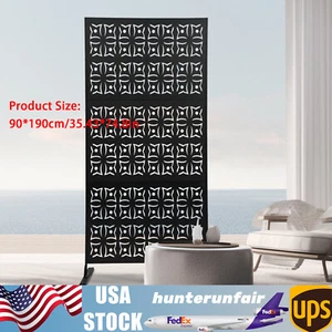 Decorative Privacy Screen Panel, Indoor Freestanding Metal Room Divider Fence - Picture 1 of 16
