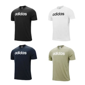 Adidas Mens Linear Logo Cotton Short Sleeve T Shirt Training Gym Tee Top - Picture 1 of 12