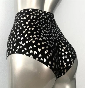 Neu mit Etikett VS PINK sexy Illusions hohe Taille schwarz Herz silber unsichtbares Höschen XL  - Bild 1 von 3