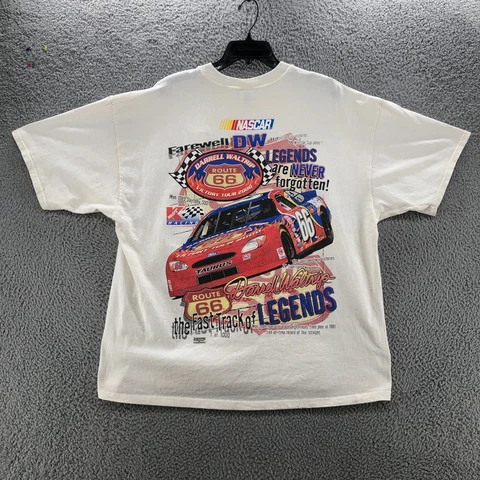 Vintage NASCAR Shirt Mens Extra Large Darrell Waltrip All Over Print Racing Tee Cover