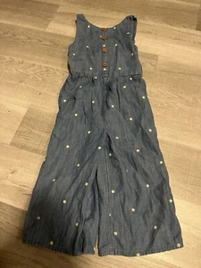 Mini Boden Blue Light Denim Romper Girls EUC Size 5/6 - Picture 1 of 1