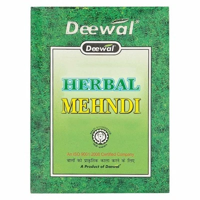 Deewal Herbal Heena Hair Color 100% Natural 80 Gm  pack of 2 +free hair brush Foto 1 de 4