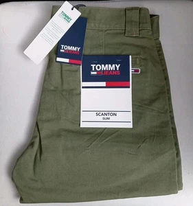 Tommy Hilfiger Jeans Scanton Olive Chino New Summer Shorts Slim 30 Waist 50% Off - Picture 1 of 7