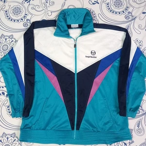 SERGIO TACCHINI VINTAGE GYM JACKET ZIPPER TG 58 TENNIS 🎾 ITALY GIACCA TUTA UOMO - Picture 1 of 21