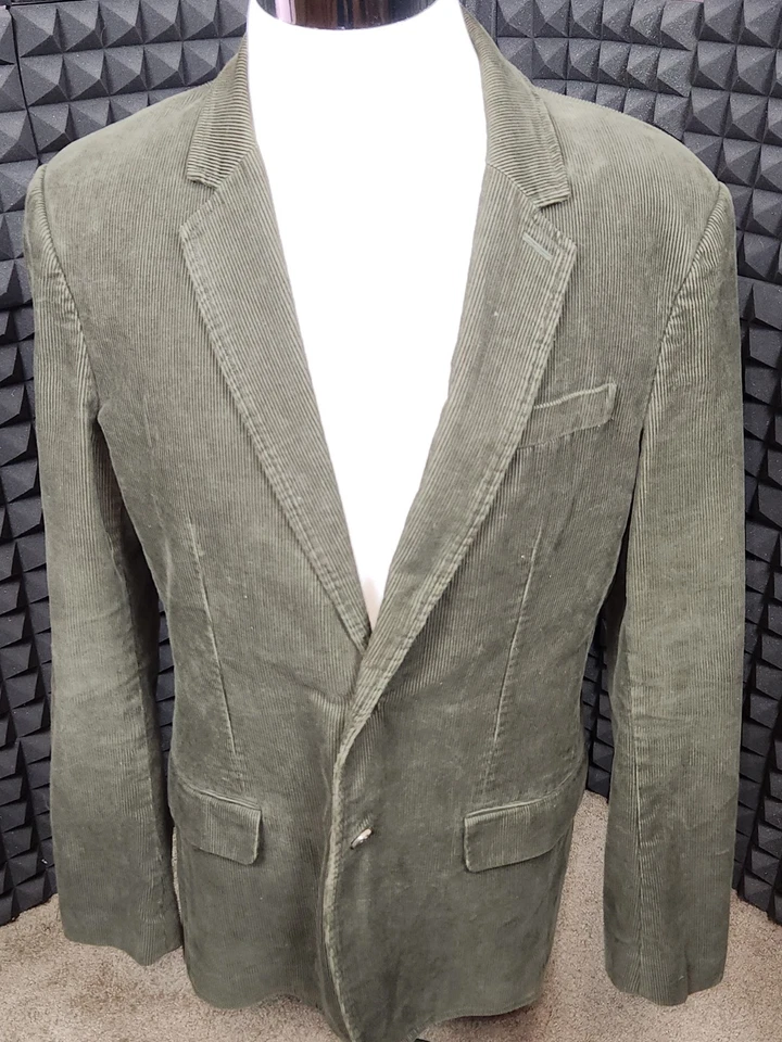 Juicy Couture вельветовая кожа локоть мужской 42R зеленый блейзер Sport пальто куртка - Изображение 1 из 4