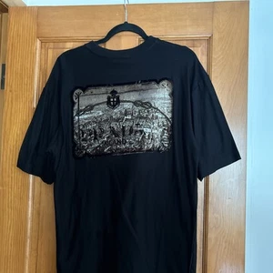 Original Prada Herren Velours Rücken Logo Baumwolle T-Shirt Schwarz XXL - Bild 1 von 7