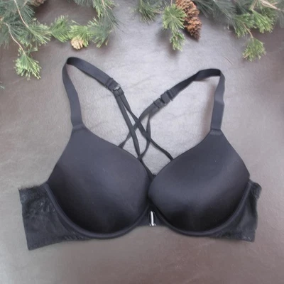 Sutiã Ambrielle Feminino 42C Preto Fecho Frontal Traseiro Cruzado Renda Acolchoado Underwire - Imagem 1 de 4