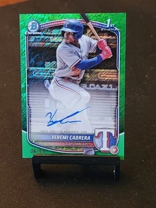 2025 Bowman Chrome 1st Yeremi Cabrera Auto Green Shimmer /99 - Bild 1 von 2