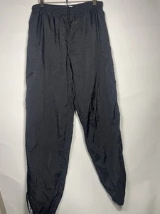 Vintage Nike Windbreaker Trainingshose Jogginghose schwarz Ankle Zip 90s Gr. Large MÄNGEL - Bild 1 von 10