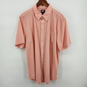 Lands' End Men's XL/T 46-48 Orange Peach Stripes Seersucker Cotton Tall - Picture 1 of 6