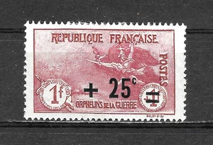 France 1922 War Orphans Surcharged 1 Fr + 25 C MH FR659 - Foto 1 di 2